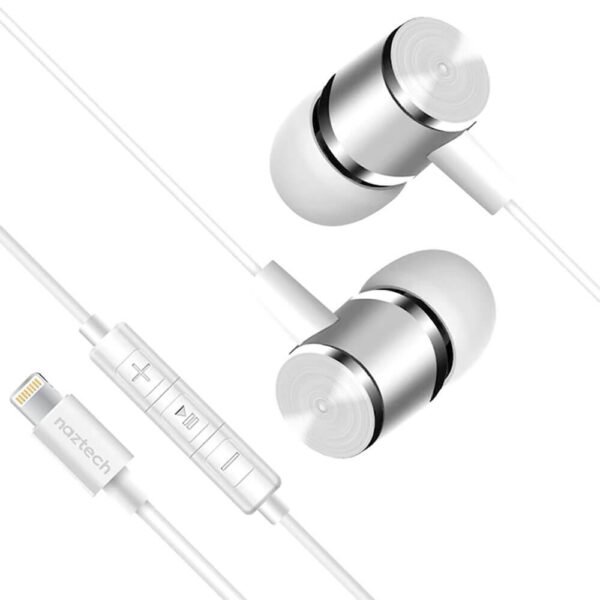 Naztech Platinum MFi Lightning Earphones - White - OPEN BOX