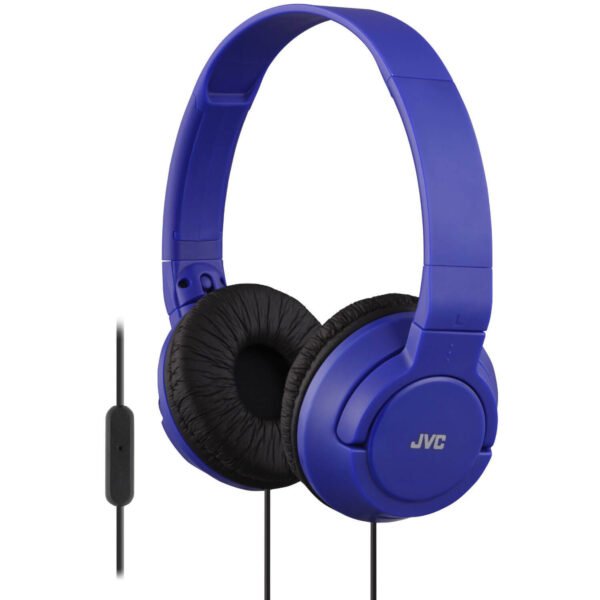 JVC Lightweight Foldable Headphones with Remote (Blue) - OPEN BOX