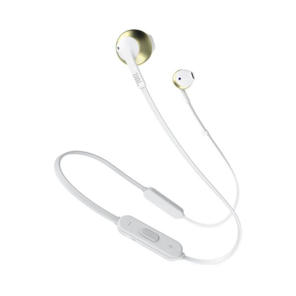 JBL Tune 205BT Bluetooth Ear-Buds with Three Button Remote and Mic - Champagne Gold - OPEN BOX