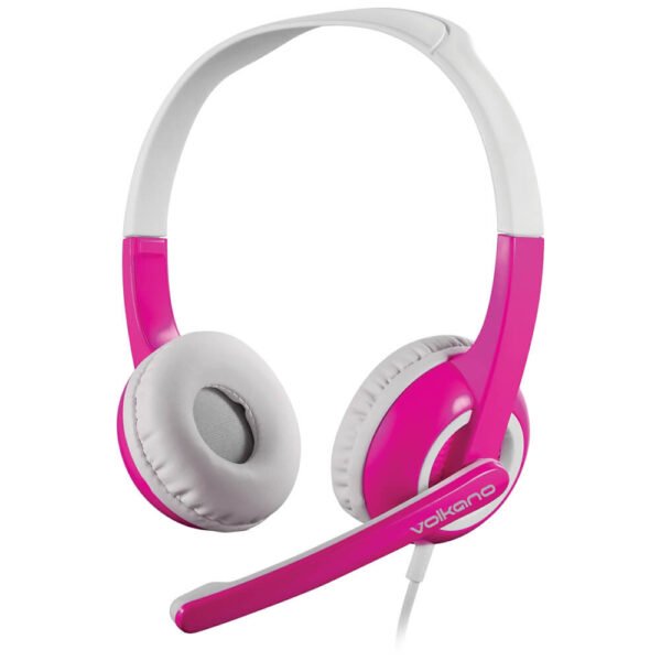 Volkano Kids Headphone with Boom Mic and Cable Protector - Pink - OPEN BOX